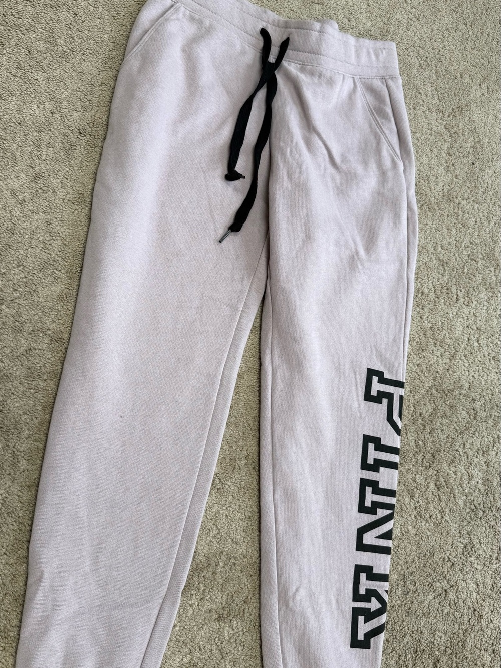 PINK Women's Lilac Jogger Pants Solid Drawstring Elastic
Waist Pockets Logo SP